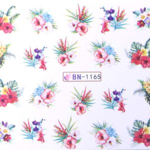 Vizes körömmatrica BN-1165 Virág